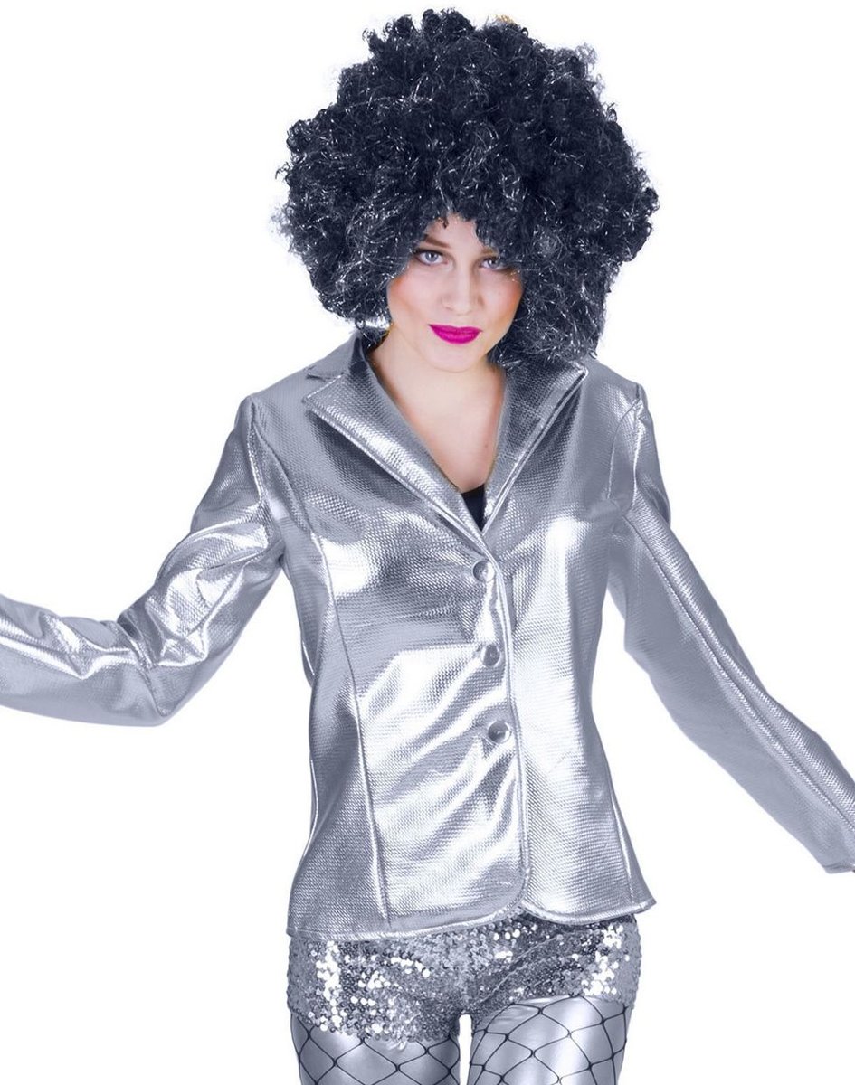 Glitter & Glamour Kostuum | Disco Fever Jack Glinsterend Zilver Vrouw | Maat 36-38 | Carnaval kostuum | Verkleedkleding